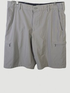 Izod Shorts Men's Size 34 Gray Golf Flat Front Shorts Lightweight Activewear